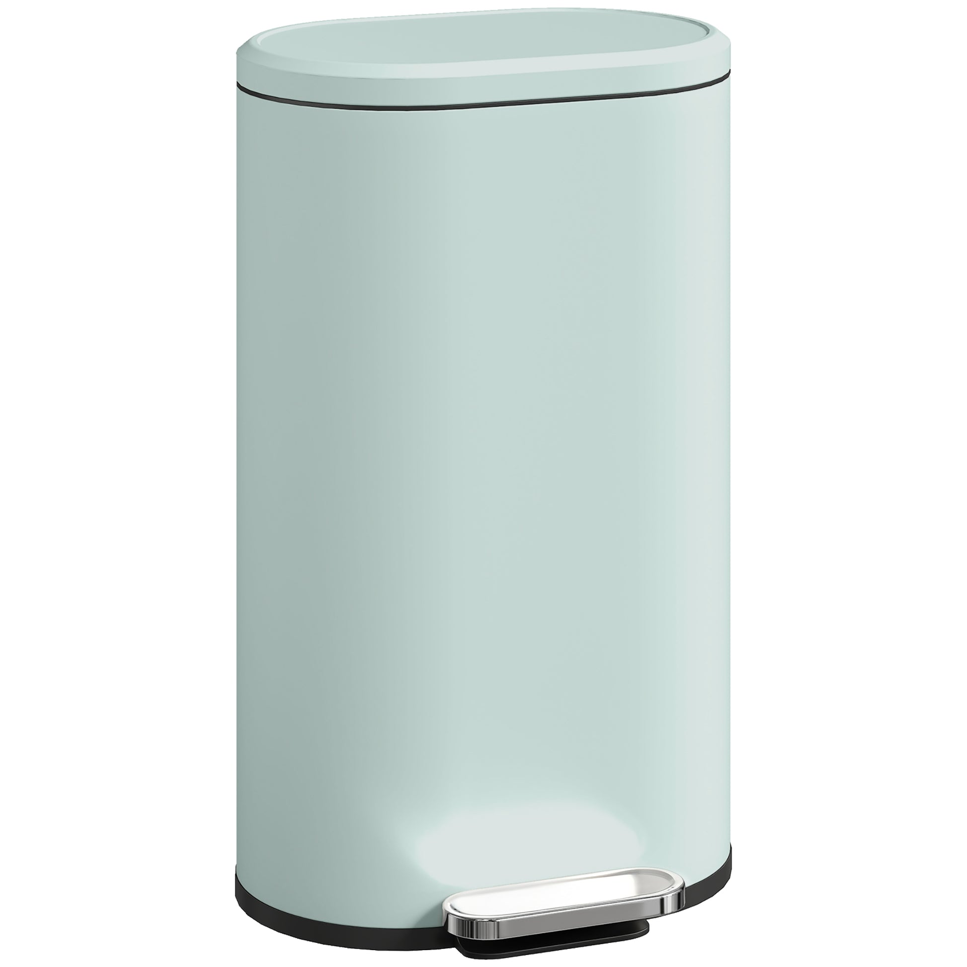Photo of HOMCOM 30 L Modern Curved Kitchen Bin - Green in Green colour on a white background