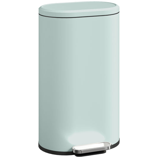 Photo of HOMCOM 30 L Modern Curved Kitchen Bin - Green in Green colour on a white background