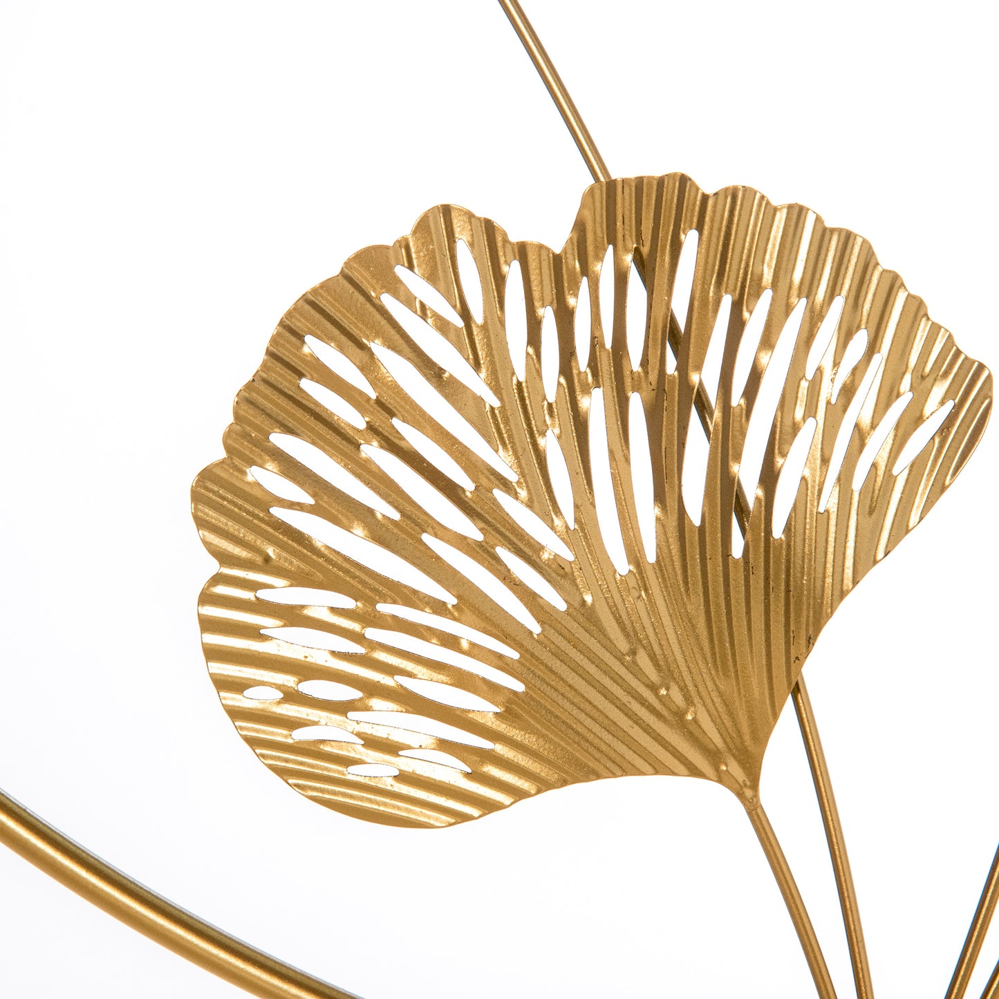 HOMCOM Large Metal Wall Art, Modern Hanging Wall Sculpture with Unique Multi-leaf Design, Horizontal or Vertical Metal Hanging Decoration for Living Room Bedroom Entryway, Gold Silver