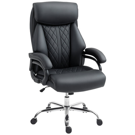 Photo of HOMCOM Executive Office Chair with Spring Padding - Black in Black colour on a white background