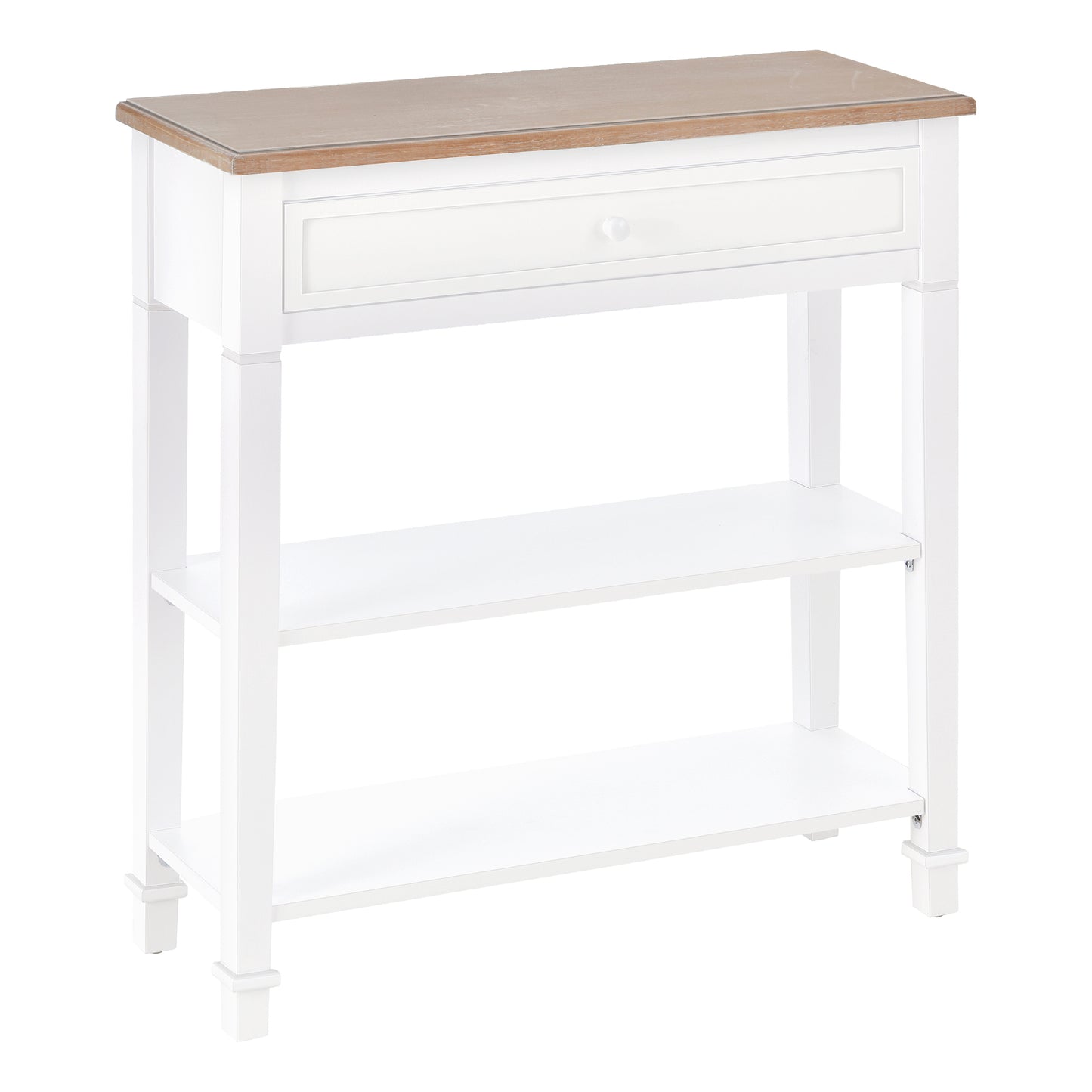 Photo of HOMCOM Console Table Hallway Side Desk 1 Drawer 2 Shelves Worktop Handle Retro Elegant Style Home Display Storage for Bedroom Livingroom in Livingroom colour on a white background