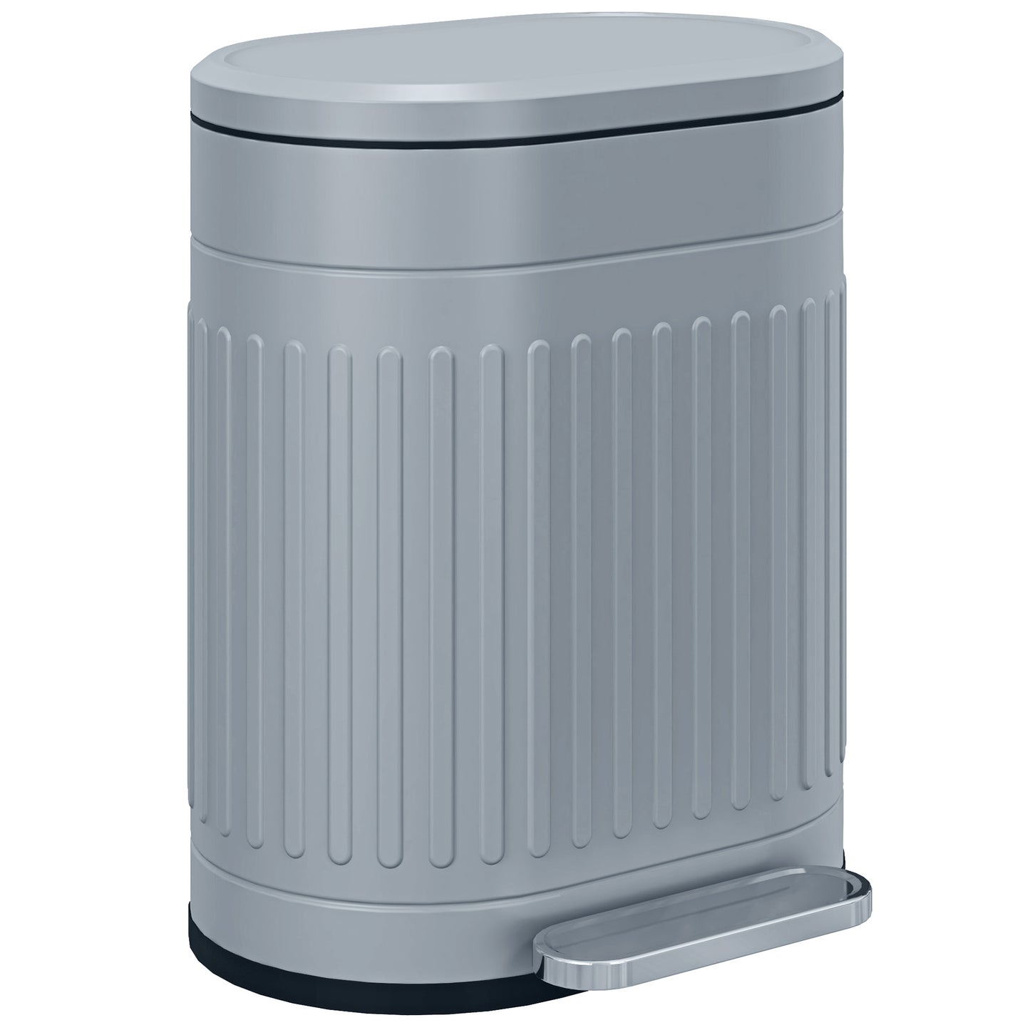 Photo of HOMCOM 20L Metal Kitchen Bin, with Soft-Close Lid - Grey in Grey colour on a white background