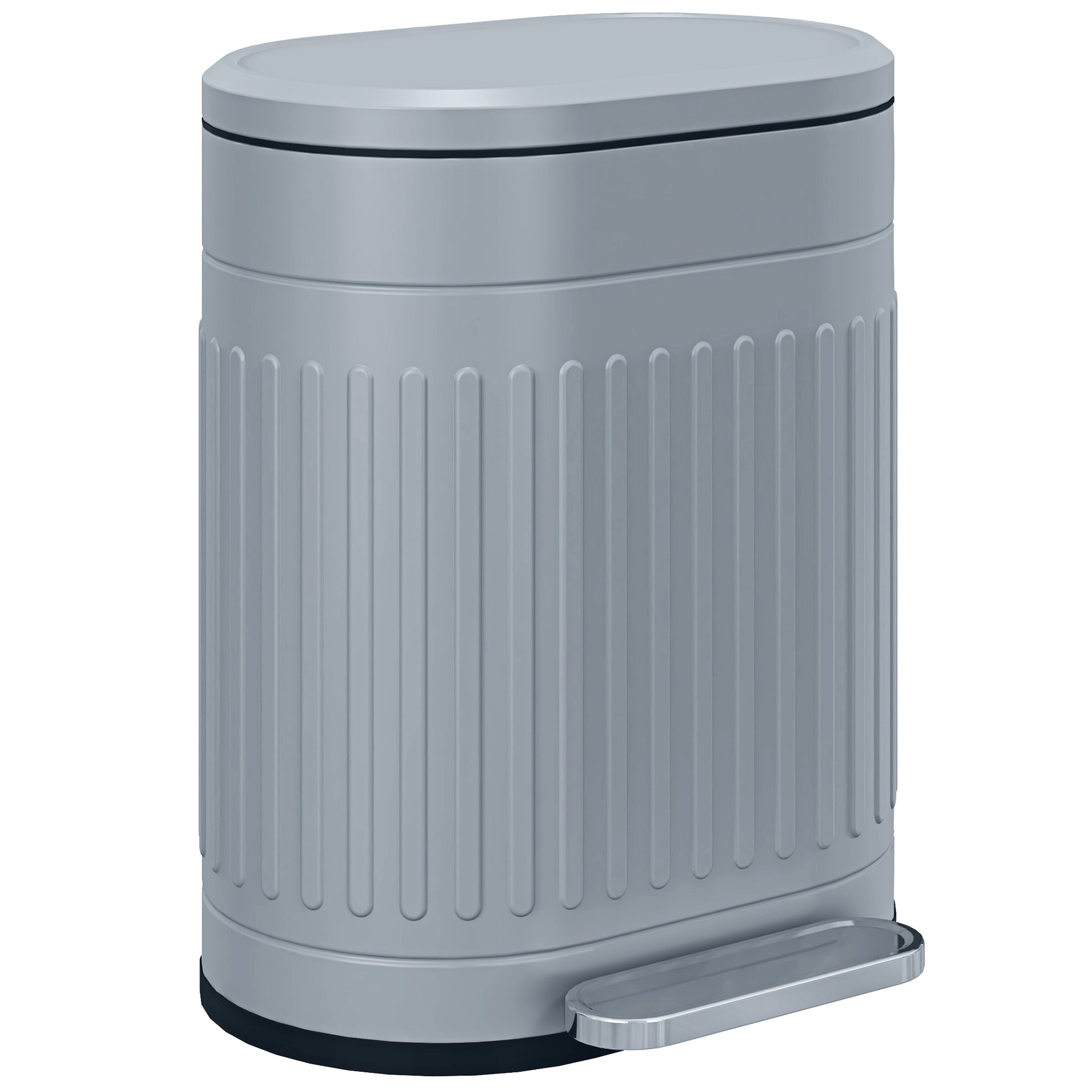 Photo of HOMCOM 20L Metal Kitchen Bin, with Soft-Close Lid - Grey in Grey colour on a white background