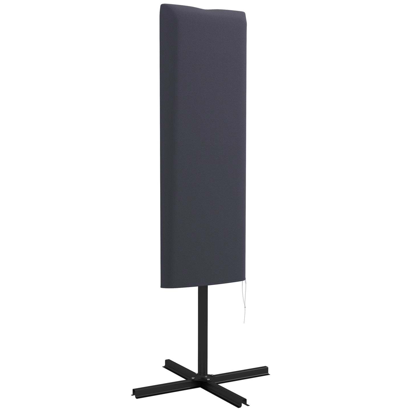 Photo of Outsunny Outdoor Cantilever Umbrella Cover Parasol with Rod, Zipper, Dark Grey in Grey colour on a white background