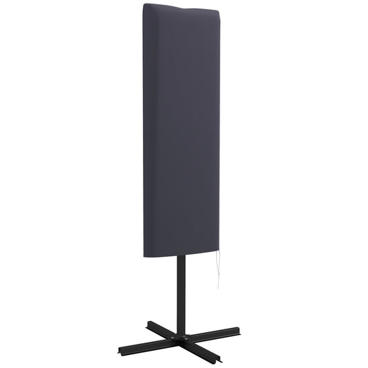 Photo of Outsunny Outdoor Cantilever Umbrella Cover Parasol with Rod, Zipper, Dark Grey in Grey colour on a white background