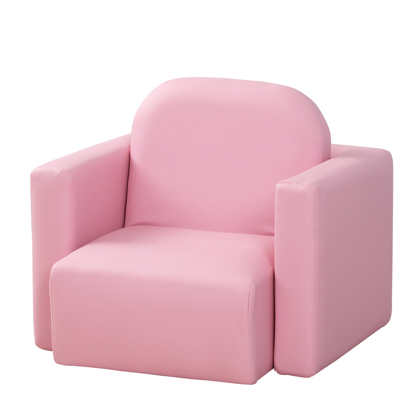 Photo of HOMCOM 2 In 1 Toddler Sofa Chair,  48 x 44 x 41 cm, for Game Relax Playroom, Pink in Pink colour on a white background