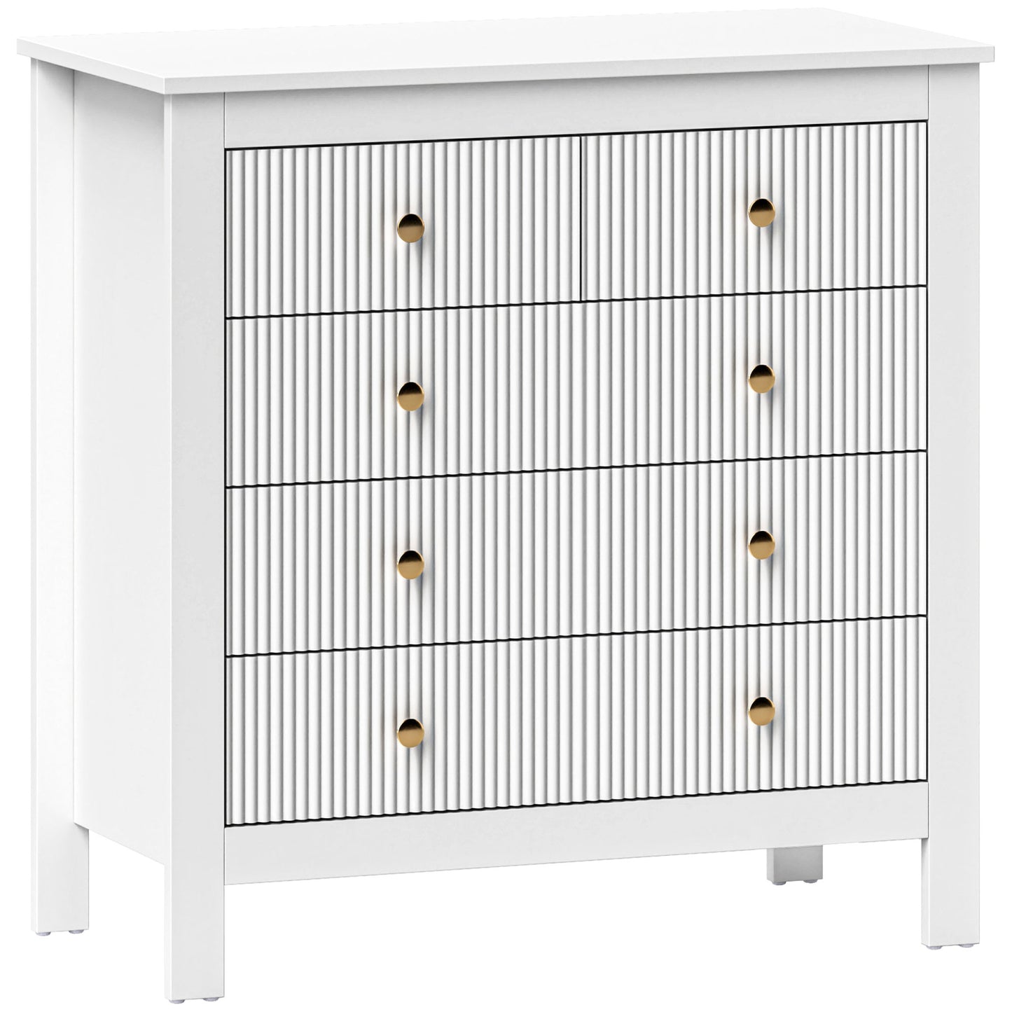Photo of HOMCOM Elegant Chest of Five Drawers - White in White colour on a white background