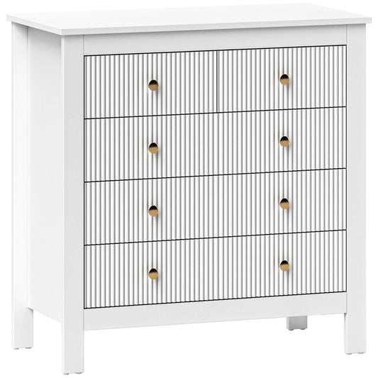 Photo of HOMCOM Elegant Chest of Five Drawers - White in White colour on a white background