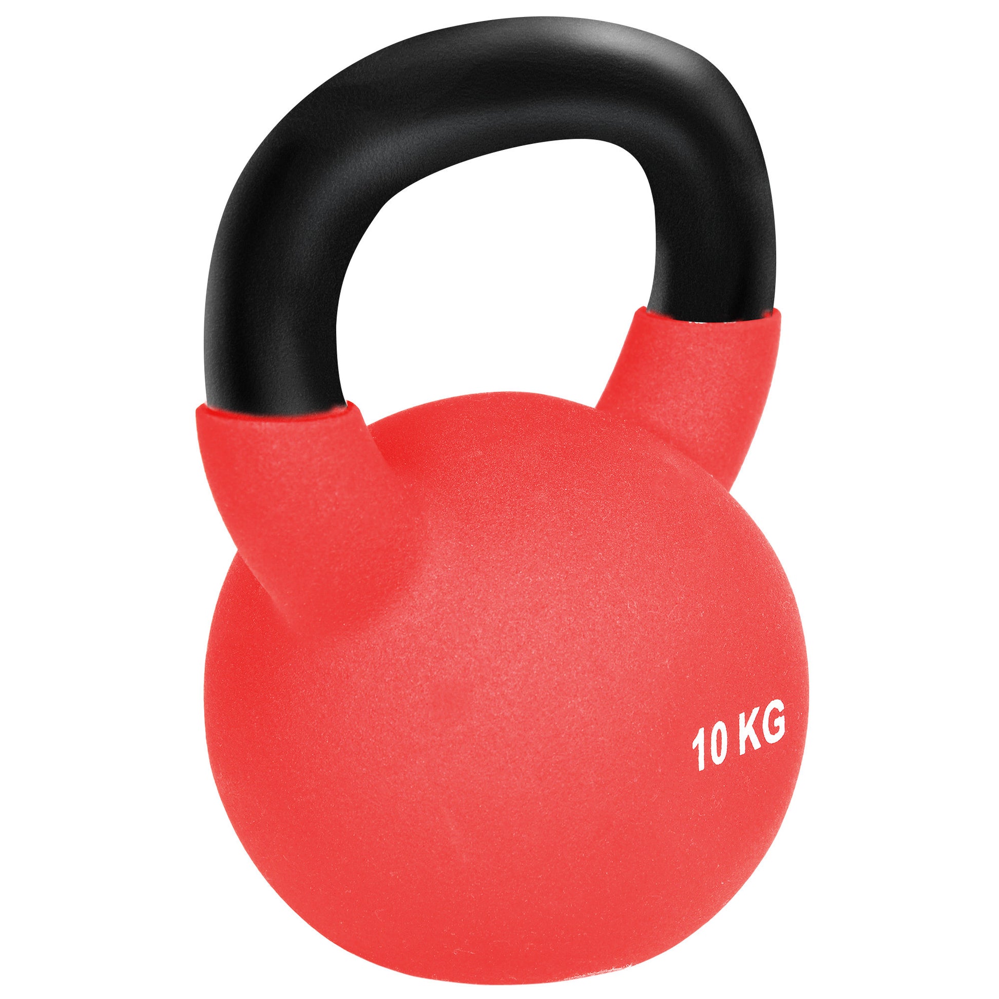 Photo of HOMCOM Kettlebell, 10kg Kettle Bell with Non-Slip Handle for Home Gym Weight Lifting and Strength Training, Red in Red colour on a white background