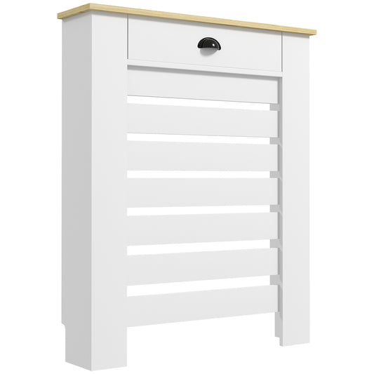 Photo of HOMCOM 95.5H x 78Wcm Radiator Cover, with Drawer - White in White colour on a white background