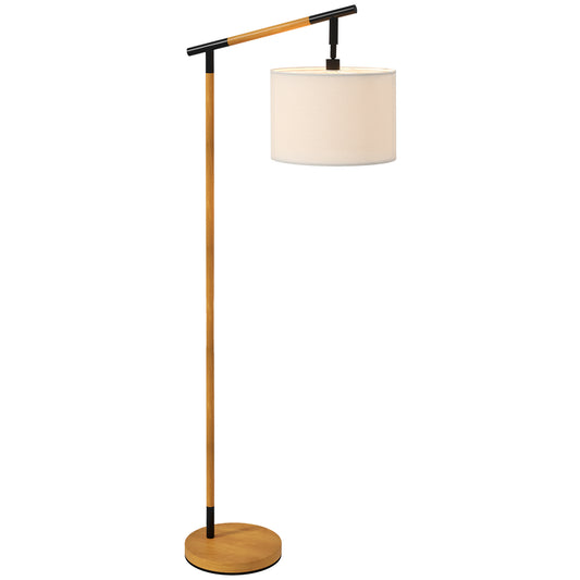 Photo of HOMCOM Metal Frame Floor Lamp with 350 Degree Rotating Lampshade, for Living Room and Bedroom, LED Bulb Included, Brown in Brown colour on a white background