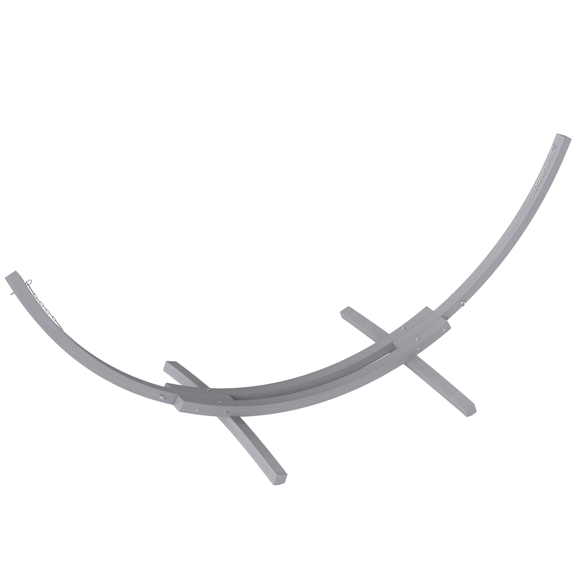 Photo of Outsunny 3.25m Wooden Hammock Stand Universal Fit Garden Picnic Camp Accessories, Grey in Grey colour on a white background