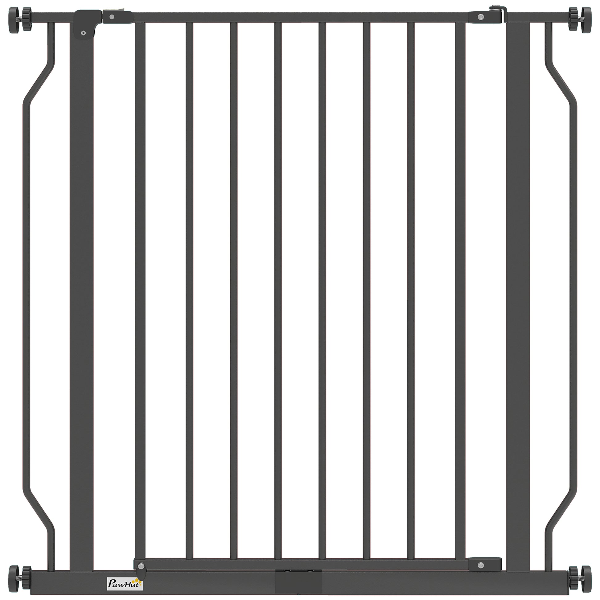 Photo of PawHut Extra Wide Dog Gate, with Door Pressure, for Doorways, Hallways, Staircases - Black in Black colour on a white background