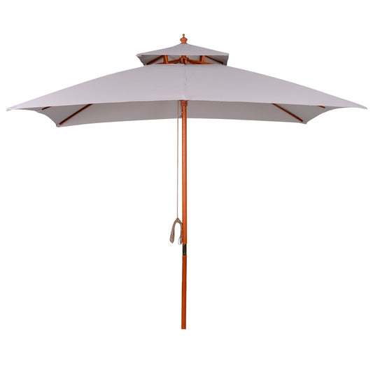Photo of Outsunny 3 m Square Garden Parasol - Grey in Grey colour on a white background