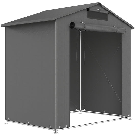 Photo of Outsunny 6 x 4 ft Outdoor Garden Storage Shed, Waterproof Bike Tent with Vent and Roll-Up Zipper Door in Door colour on a white background