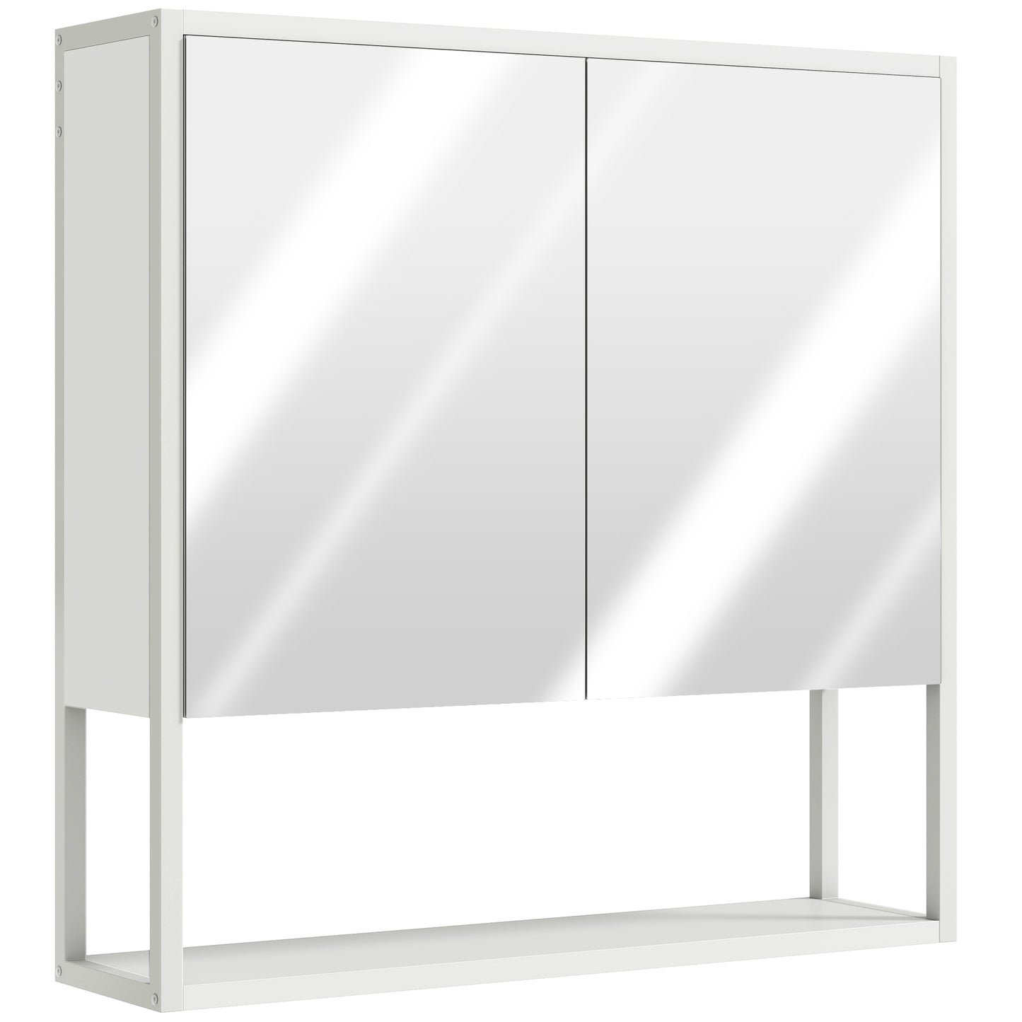 Photo of HOMCOM Bathroom Mirror Cabinet with Soft-Close Doors and Adjustable Shelf - White in White colour on a white background