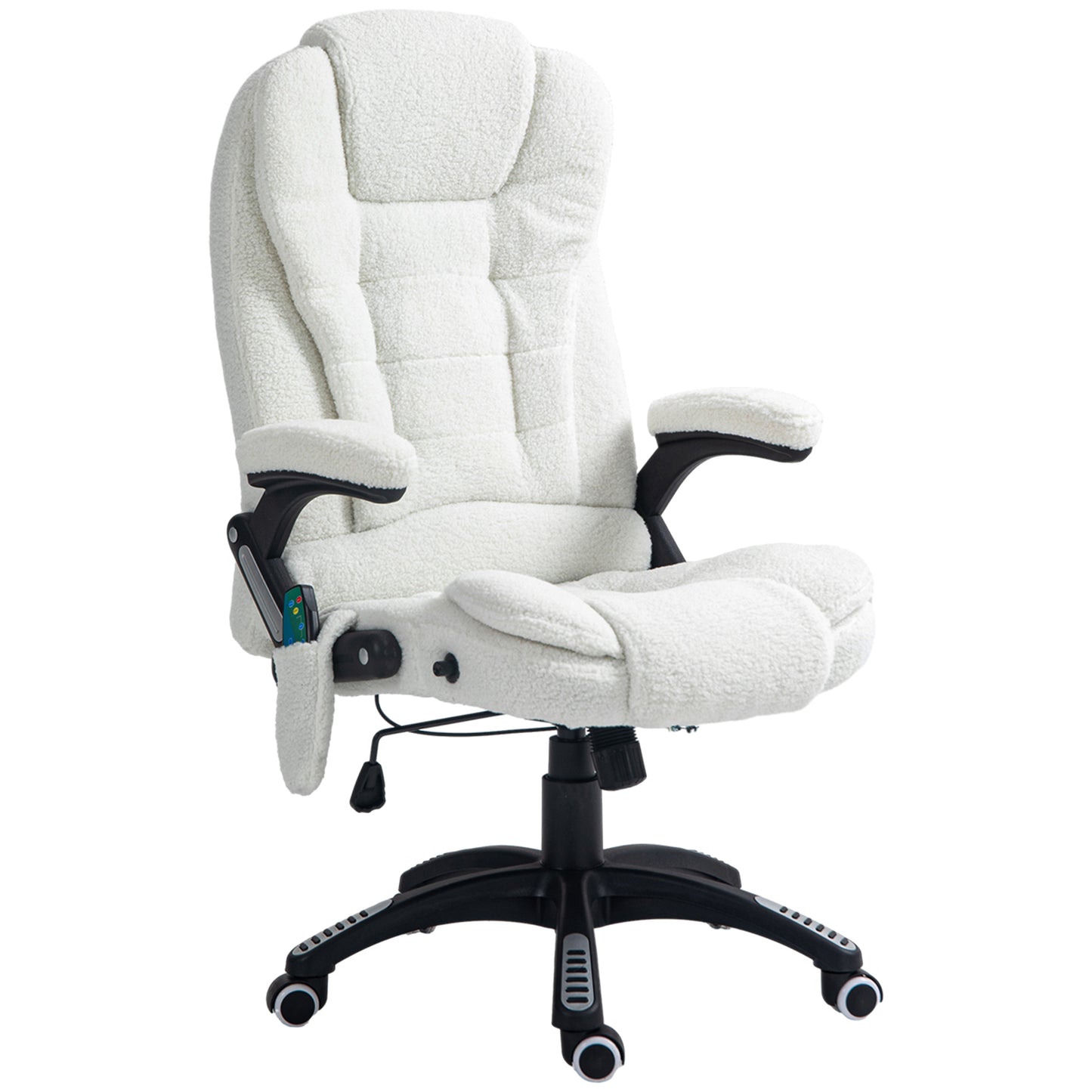 Photo of Vinsetto Boucle Six-Point Massage Office Chair - White in White colour on a white background