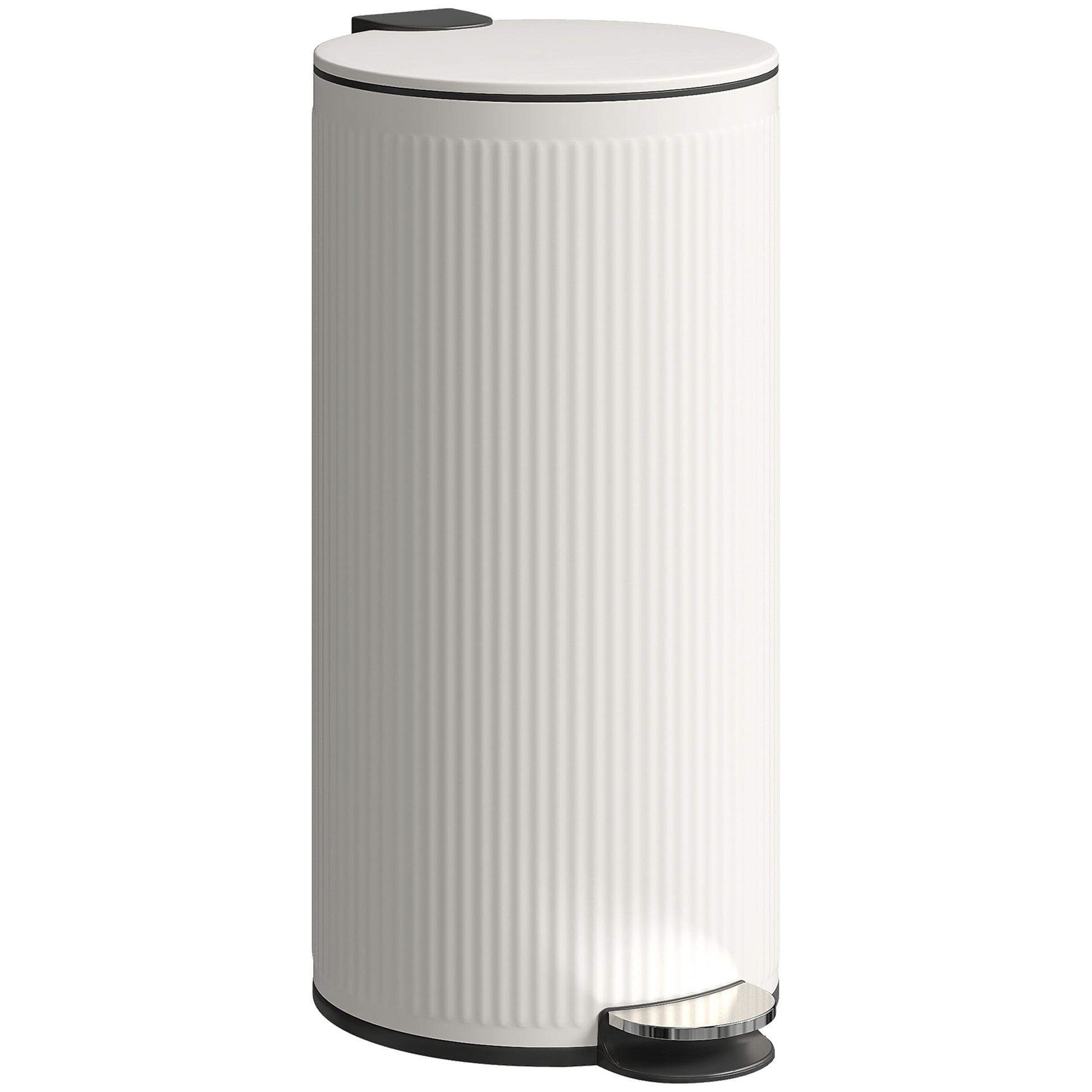Photo of HOMCOM Kitchen Bin, 30 Litre Pedal Rubbish Bin with Removable Bucket, Cream in Cream colour on a white background
