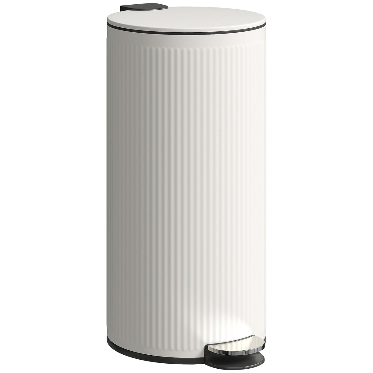 Photo of HOMCOM Kitchen Bin, 30 Litre Pedal Rubbish Bin with Removable Bucket, Cream in Cream colour on a white background
