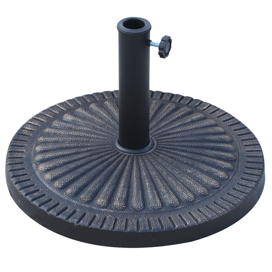 Photo of Outsunny 14kg Garden Parasol Base, Round Resin Sun Umbrella Base, Outdoor Umbrella Stand for 38mm or 48mm Outdoor Umbrella Poles, Bronze Tone in Tone colour on a white background