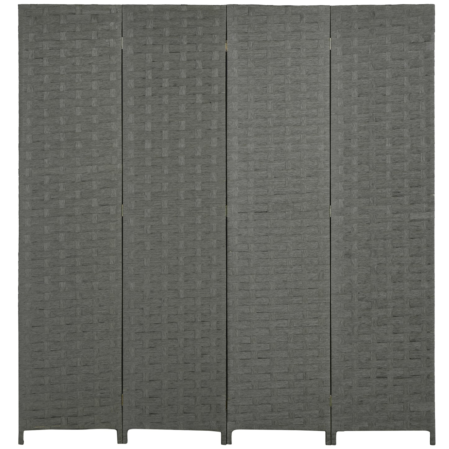 Photo of HOMCOM 4-Panel Room Dividers, Wave Fibre Freestanding Folding Privacy Screen Panels, Partition Wall Divider for Indoor Bedroom Office, 170 cm, Grey in Grey colour on a white background