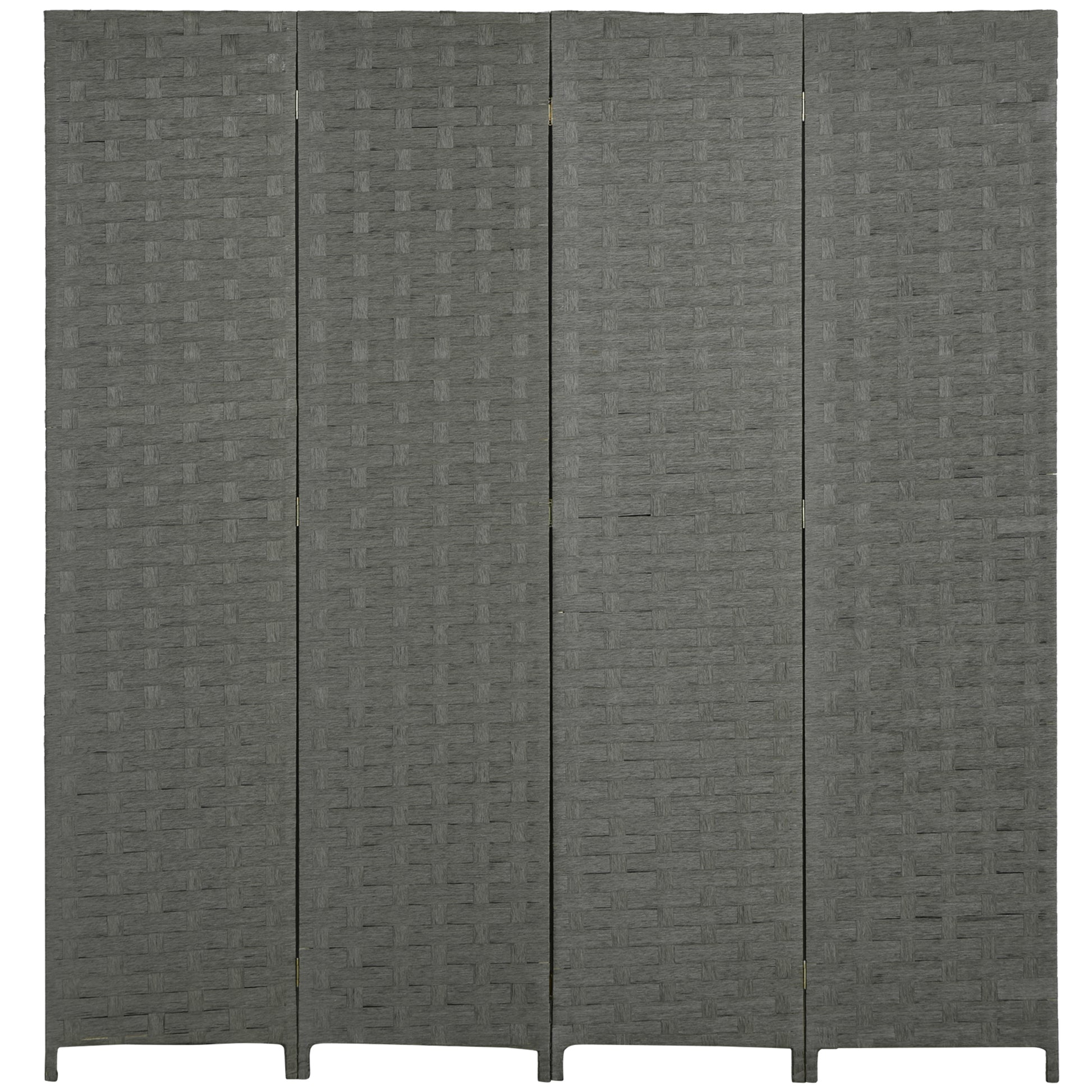 Photo of HOMCOM 4-Panel Room Dividers, Wave Fibre Freestanding Folding Privacy Screen Panels, Partition Wall Divider for Indoor Bedroom Office, 170 cm, Grey in Grey colour on a white background
