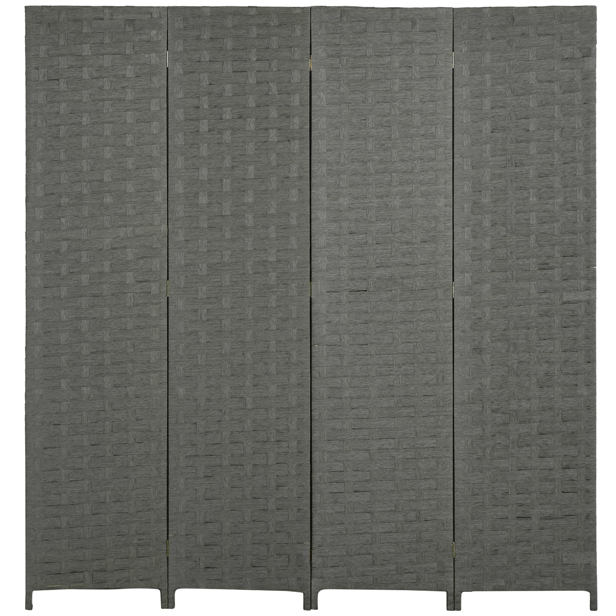 Photo of HOMCOM Wave Fibre Freestanding Folding Privacy Screen Panels, Room Divider, Grey in Grey colour on a white background