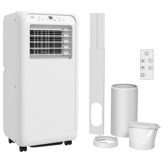 Photo of HOMCOM 7,000 BTU Mobile Air Conditioner for Room up to 26m², with Dehumidifier, 24H Timer, Wheels, Window Mount Kit in Kit colour on a white background