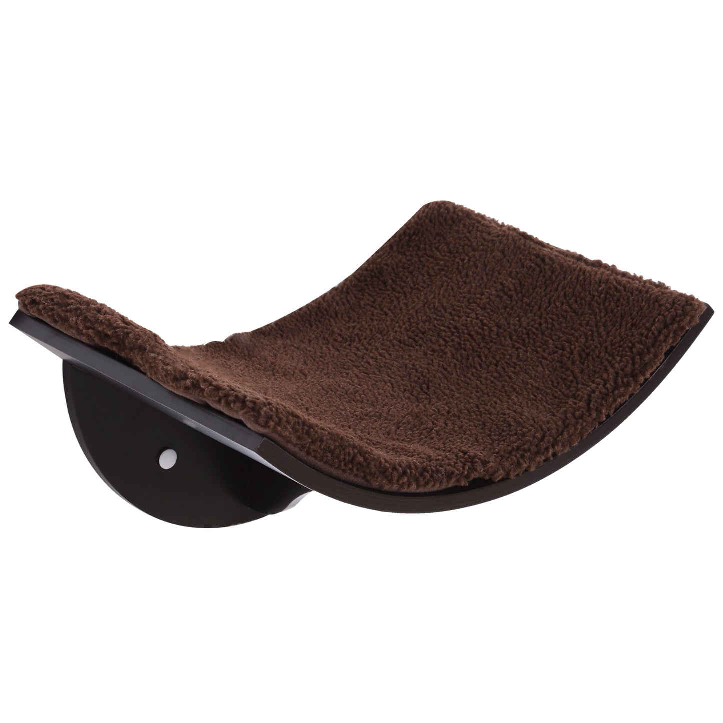 Photo of PawHut Wood Cat Shelves, Wall-Mounted Cat Shelter, Curved Kitten Bed Perch Climber Furniture 41 x 28 x 21cm Brown in Brown colour on a white background