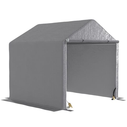 Photo of Outsunny 2 x 2m Garden Fabric Storage Tent - Grey in Grey colour on a white background