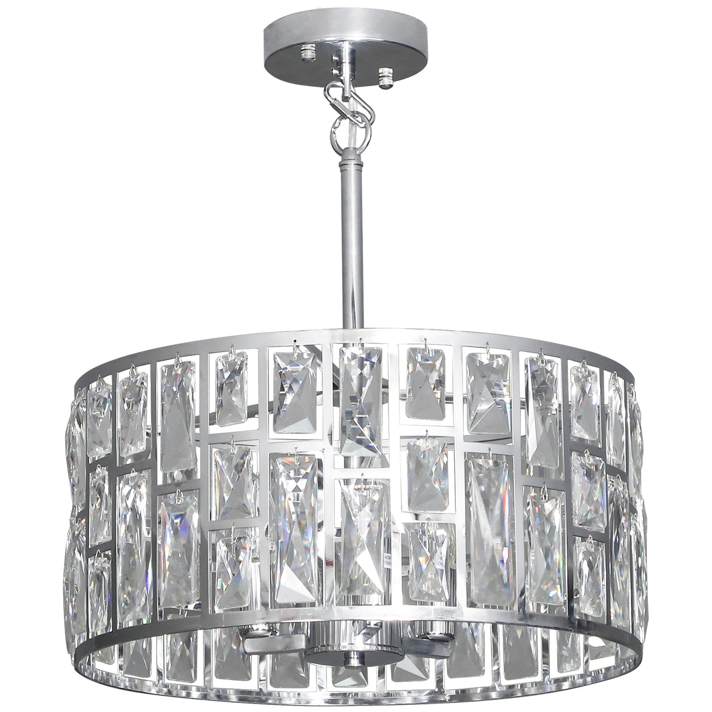 Photo of HOMCOM 72 Glass Crystallite Chandelier - Silver-Tone in Silver-Tone colour on a white background