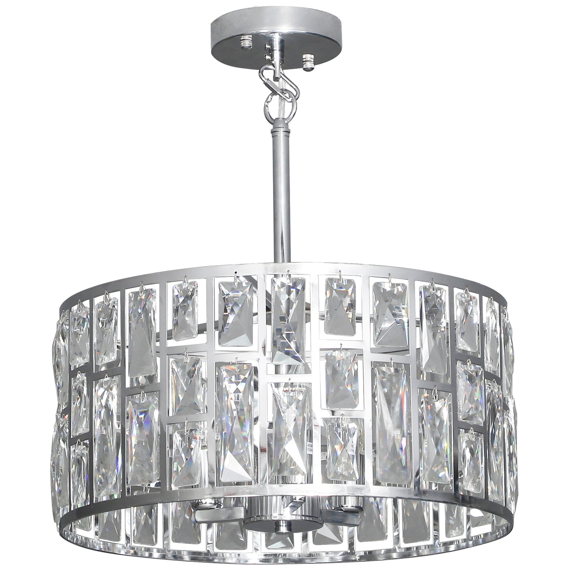 Photo of HOMCOM 72 Glass Crystallite Chandelier - Silver-Tone in Silver-Tone colour on a white background