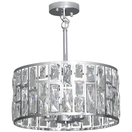 Photo of HOMCOM 72 Glass Crystallite Chandelier - Silver-Tone in Silver-Tone colour on a white background