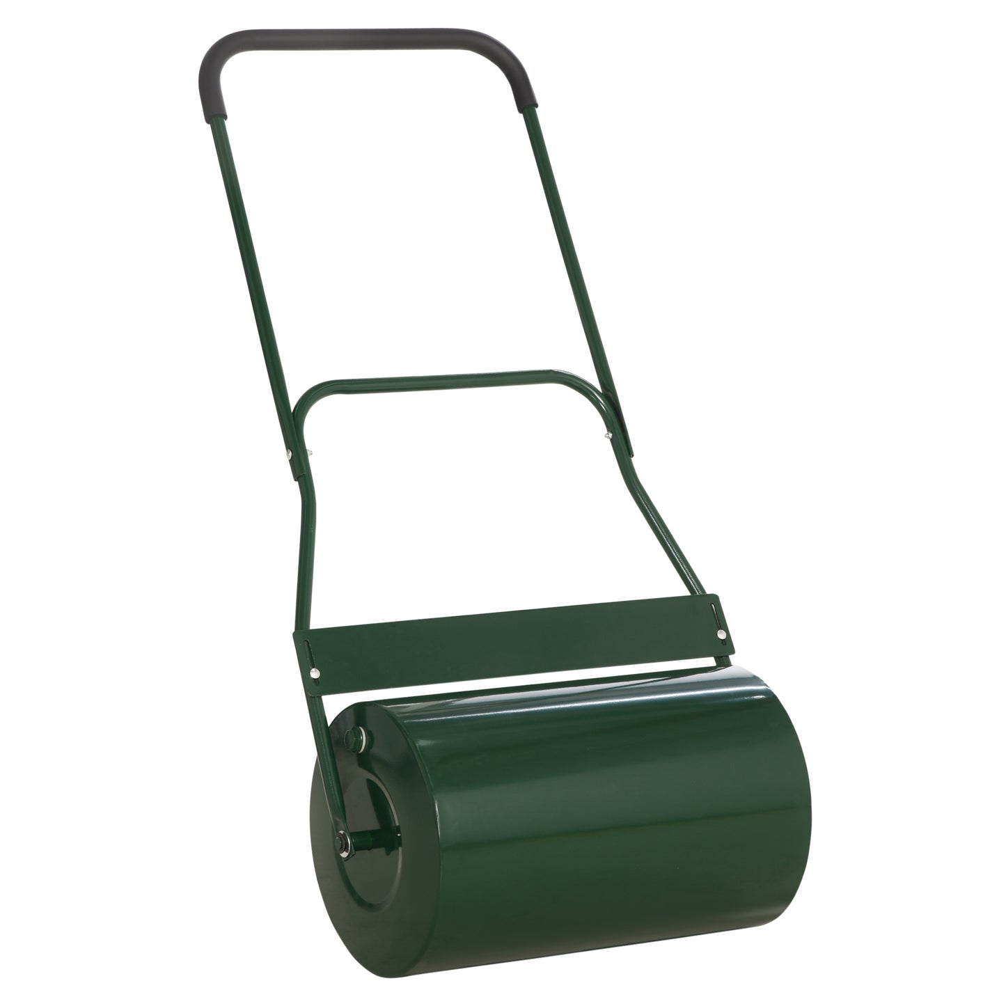 Photo of Outsunny 40L Garden Lawn Roller, Water Sand Filled Outdoor Grass Roller, Φ32cm Heavy Duty Metal Lawn Push Rolling Tool for Grass Seeding, Soil Levelling, Green in Green colour on a white background
