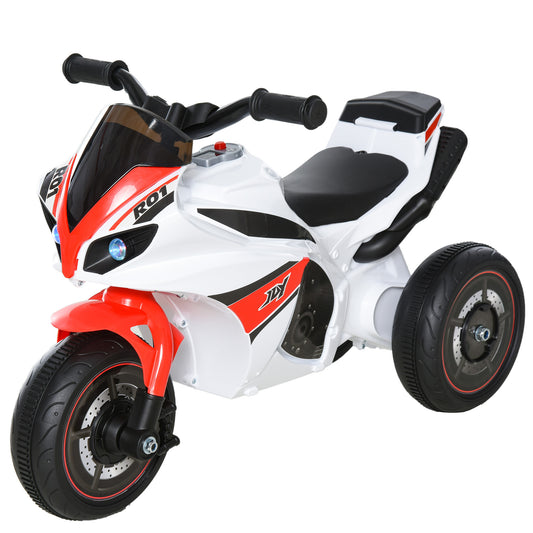 Photo of HOMCOM Kids Ride-On Police Bike 3-Wheel Vehicle w/ Music Lights Seat Handlebars Toddler NO POWER Child Learning Fun Development 18-36 Months White in White colour on a white background