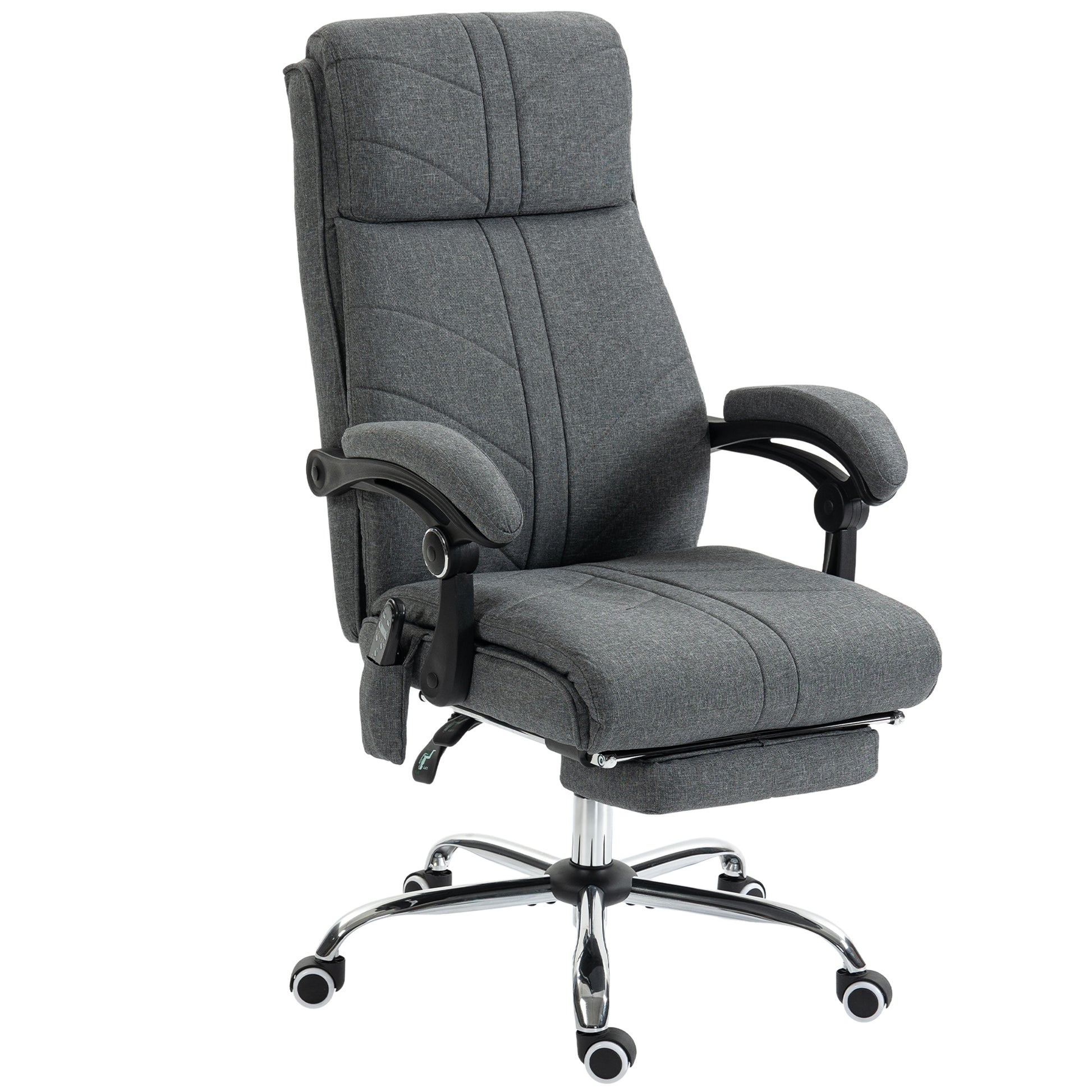 Photo of Vinsetto High Back Vibration Massage Office Chair with Footrest, Heated, Grey in Grey colour on a white background