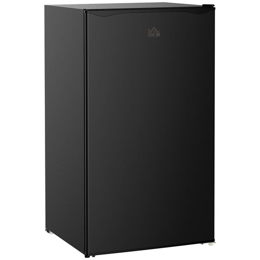 Photo of HOMCOM Under Counter Fridge, 91L Small Fridge with Chiller Box, Removable Shelf, Reversible Door, Adjustable Legs, Mini Refrigerator, Black in Black colour on a white background