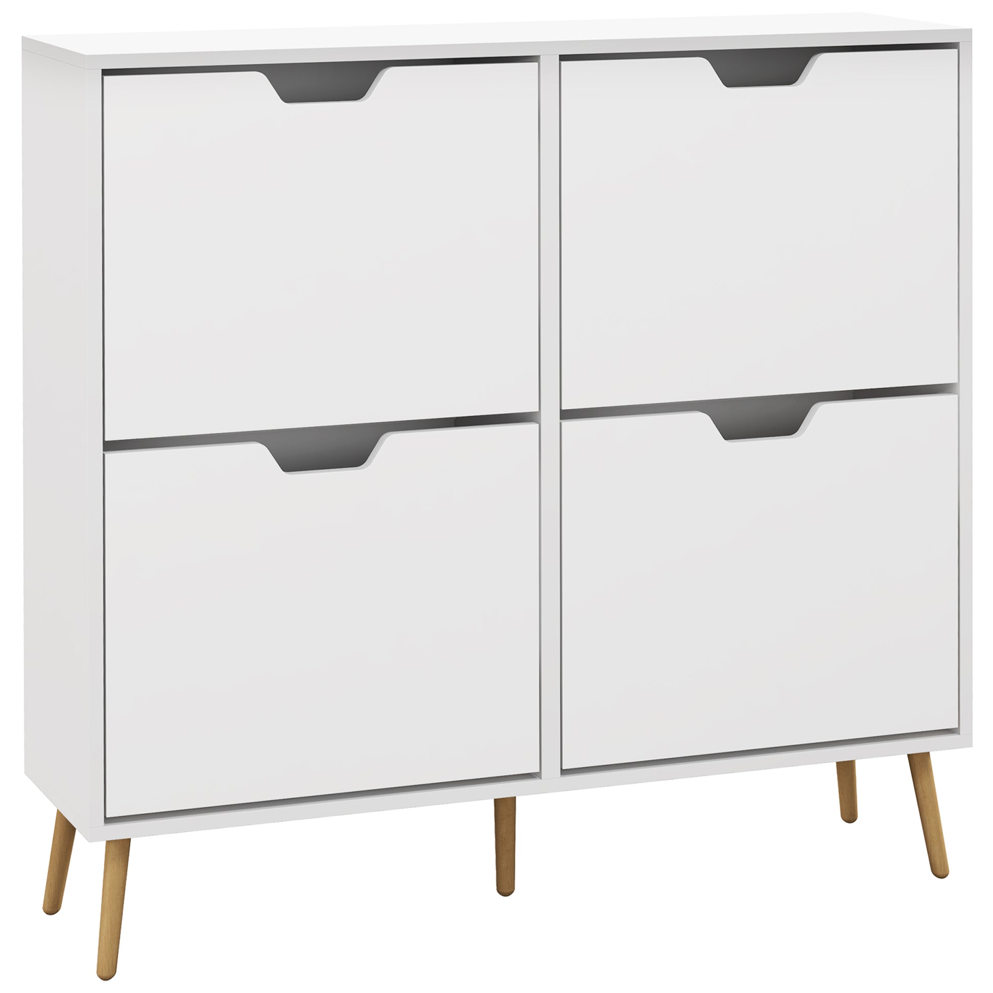 Photo of HOMCOM Shoe Storage Cabinet, 4 Flip Drawers, Shoe Organizer for 8-16 Pairs of Shoes, White in White colour on a white background
