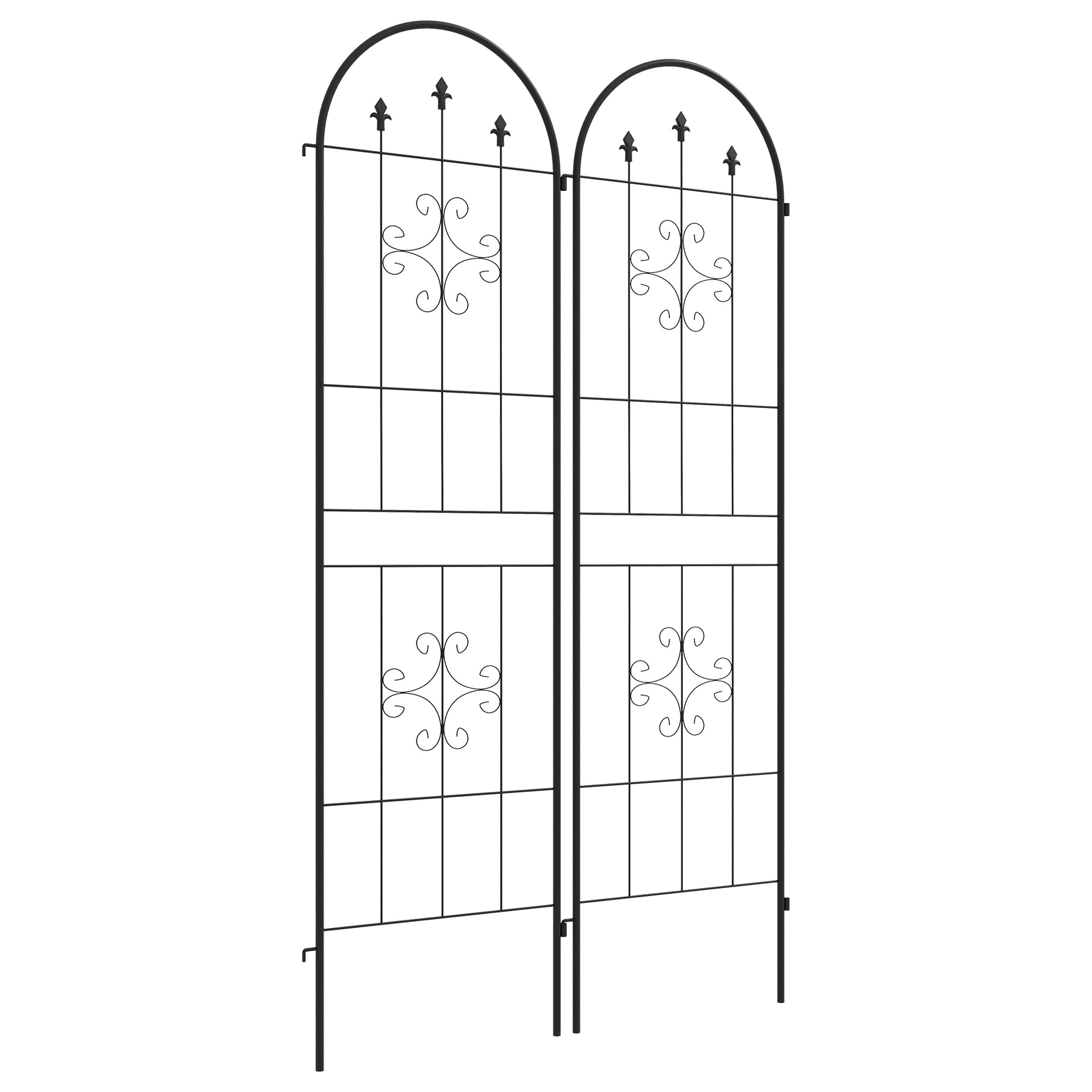 Photo of Outsunny Set of Two Spiral Anchor Garden Trellis Panels in Panels colour on a white background