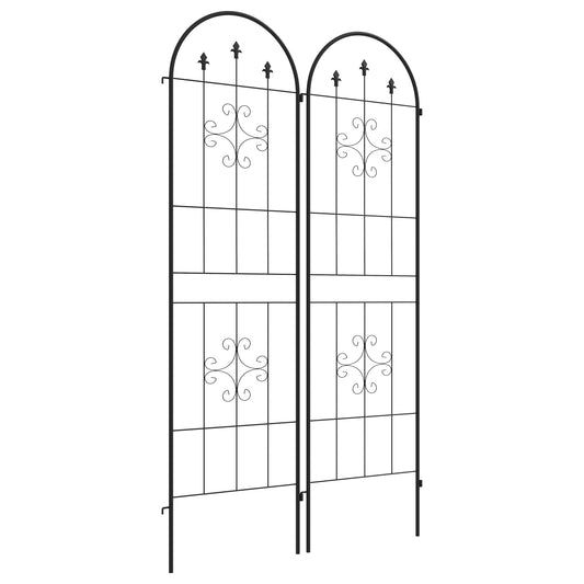 Photo of Outsunny Set of Two Spiral Anchor Garden Trellis Panels in Panels colour on a white background