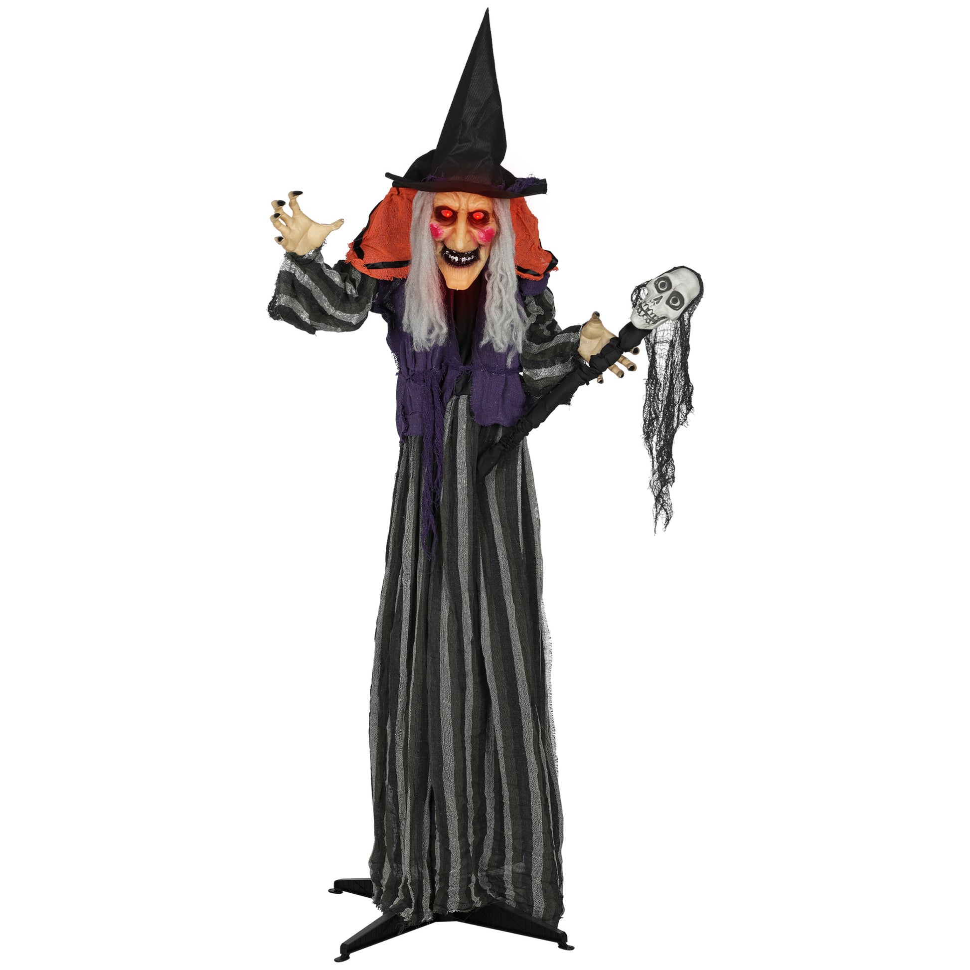 Photo of Outsunny 160cm Lifelike Moving Witch Decoration - Multi in Multi colour on a white background