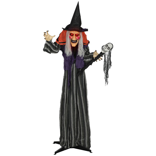 Photo of Outsunny 160cm Lifelike Moving Witch Decoration - Multi in Multi colour on a white background