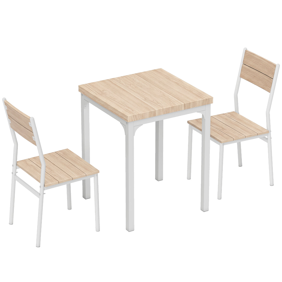 Photo of HOMCOM Three-Piece Minimal and Compact Dining Set, Oak Wood Effect in Effect colour on a white background