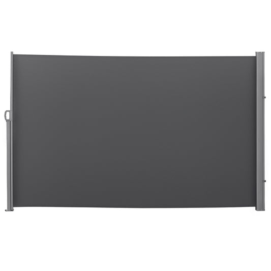 Photo of Outsunny Retractable Sun Side Awning Screen Fence Patio Garden Wall Balcony Screening Panel Outdoor Blind Privacy Divider (3x1.8M, Grey) in Grey) colour on a white background