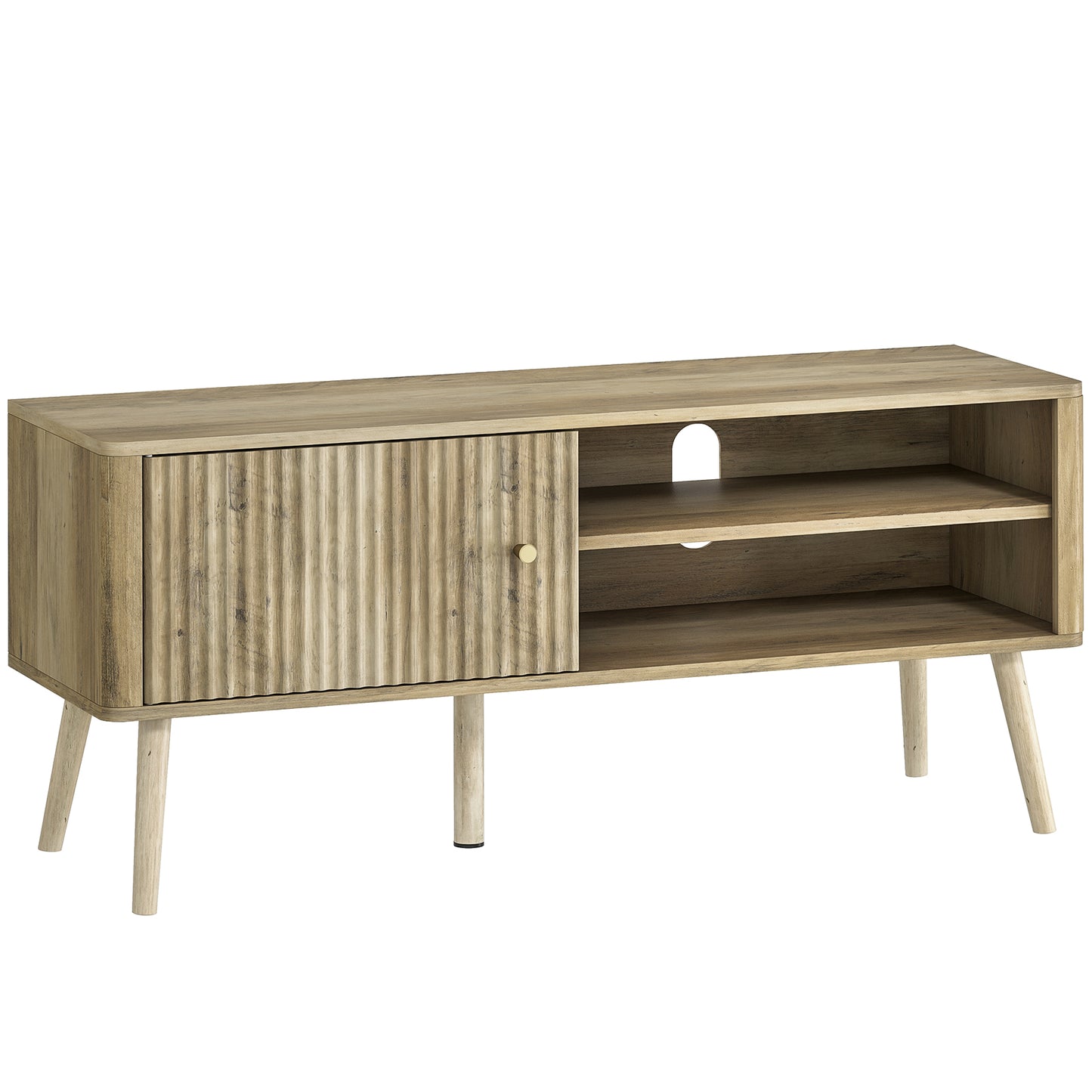 Photo of HOMCOM TV Stand Cabinet for TVs up to 55" - Oak in Oak colour on a white background