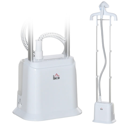 HOMCOM upright garment steamer with water tank, hose, telescopic poles and hanger