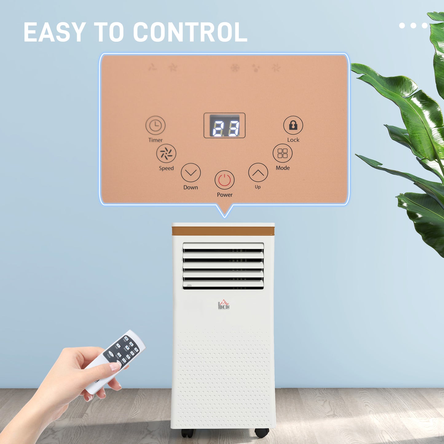 HOMCOM Portable Air Conditioner 10000 BTU, 4-in-1 Air Conditioning Unit with Cooling, Fan, 19.2L/Day Dehumidifier & Sleep Mode, LED Display, Remote Control, 24H Timer, Window Kit for Rooms up to 30㎡
