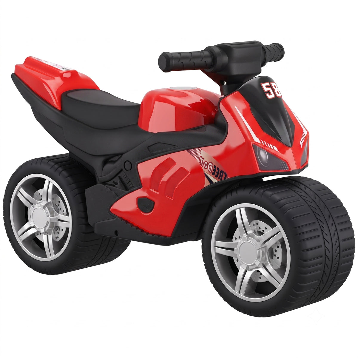 Photo of AIYAPLAY Balance Bike with Music Extra-Wide Wheels Toddler Bike for Boys Girls Red in Red colour on a white background