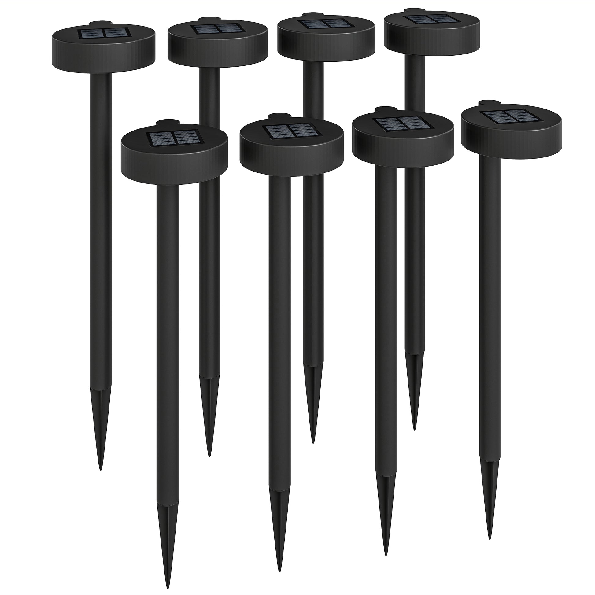 Photo of Outsunny Solar Lights Outdoor Garden Stake 8 Pack Pathway Lighting, Solar Stake Lights with Auto On/Off LED, IP44 Waterproof Plastic Outdoor Garden Lighting for Path, Patio and Landscape in Landscape colour on a white background