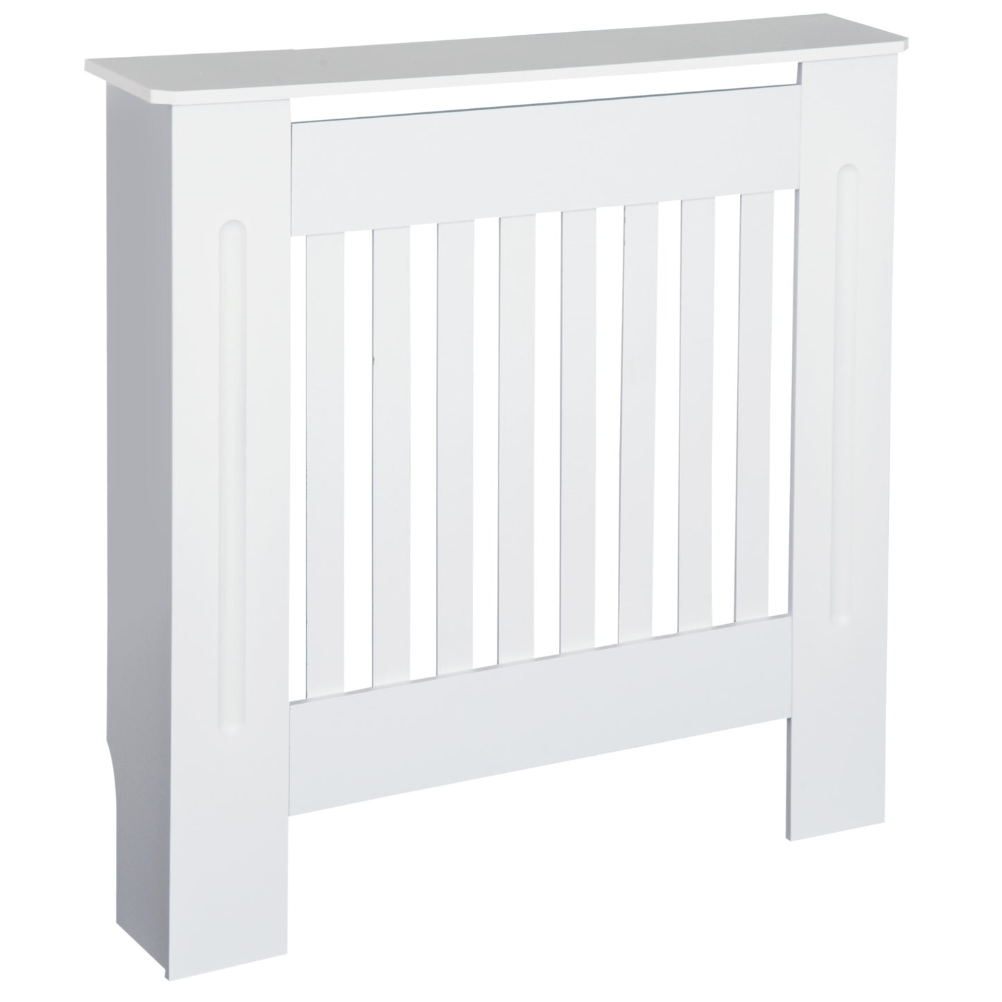 Photo of HOMCOM Slatted Radiator Cover Painted Cabinet MDF Lined Grill in White (78L x 19W x 81H cm) in cm) colour on a white background